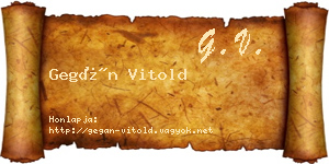Gegán Vitold névjegykártya